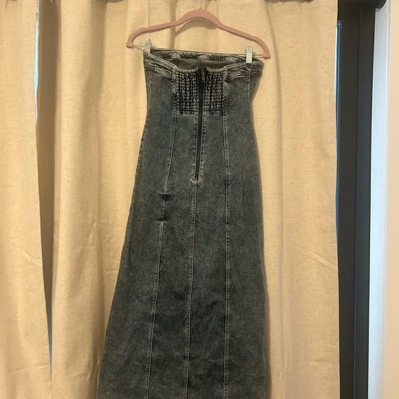 Urban Outfitters Blue Strapless Denim Dress - Picture 4 of 5